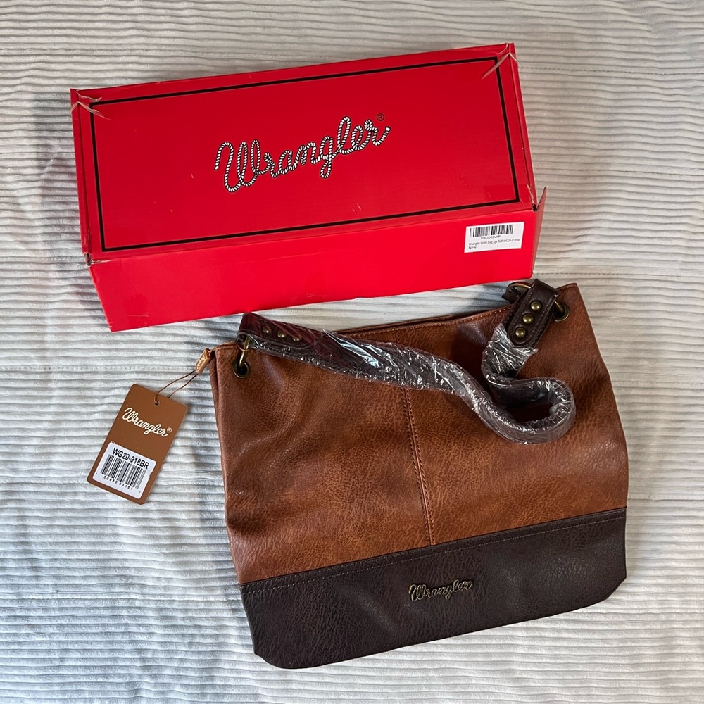 Wrangler Tan Leather Shoulder Bag